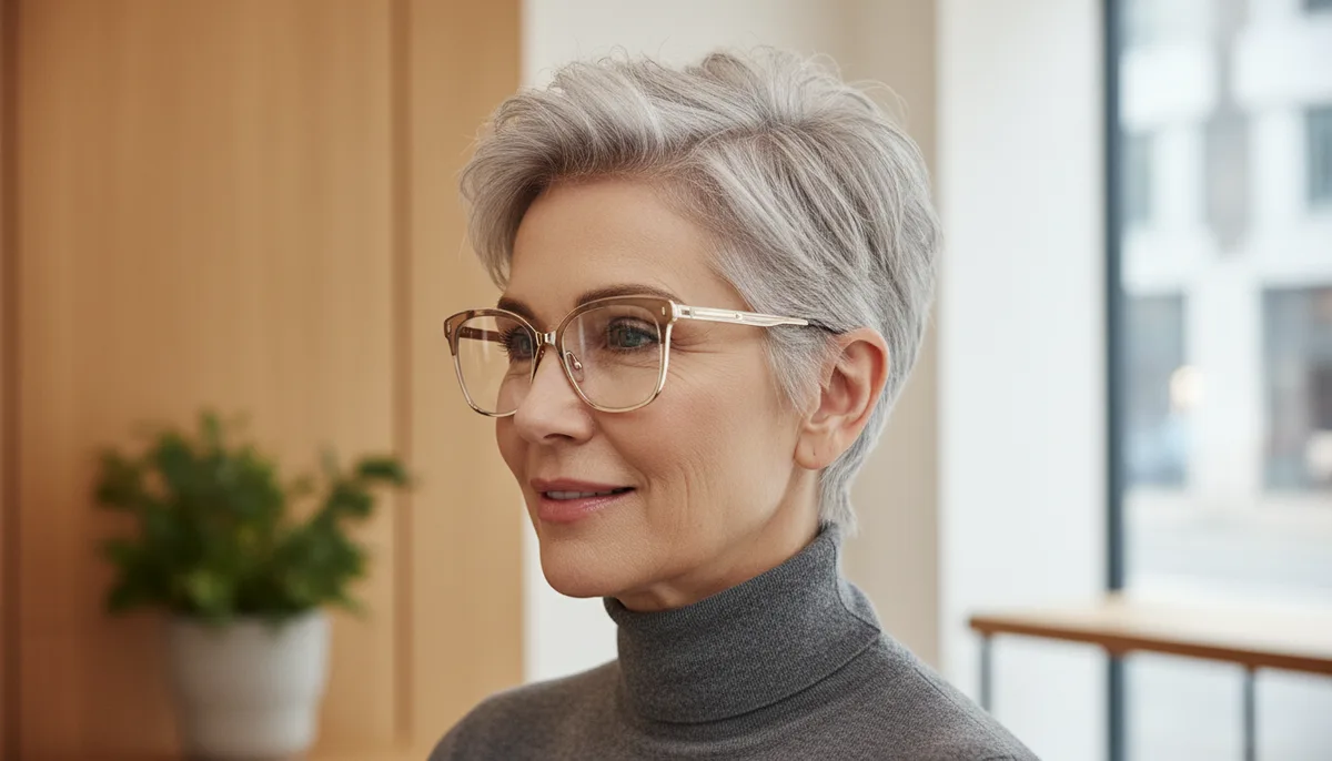 Coupe de cheveux court femme 60 ans avec lunettes : les styles qui subliment - article conseils capillaires